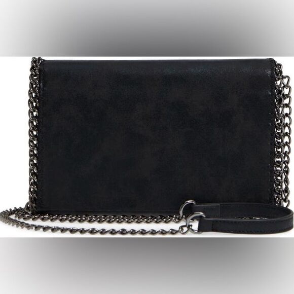 NWOT SOLD OUT Nordstrom Chelsea28 Faux Leather Wallet on a Chain in Black - Picture 4 of 15